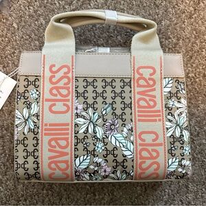 Cavalli Class Serafina Floral Top Handle Tote with Crossbody Strap